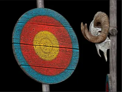 Target Ram Skull Low-poly 3D model