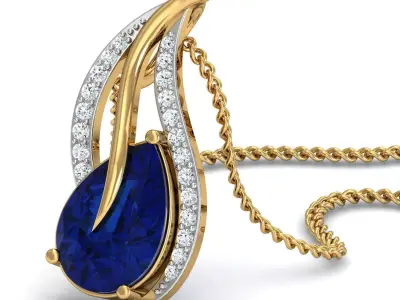 Pear Diamond pendant 3D print model