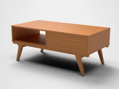 Abril coffee Table pine Low-poly 3D model