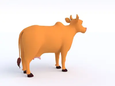 Cartoon Cow Low-poly 3D model