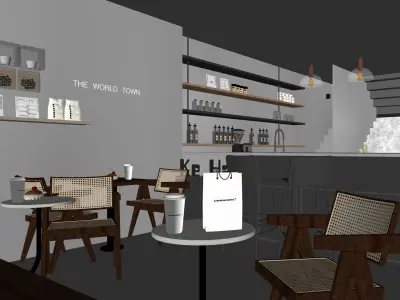 Qiji Coffee Shop Double Cashier 3D model
