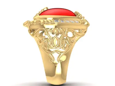 Luxury Heart Shape Ruby Diamond Ring for Women  874 3D print model