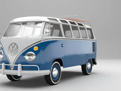 Volkswagen T1 With Full Interior 3D model