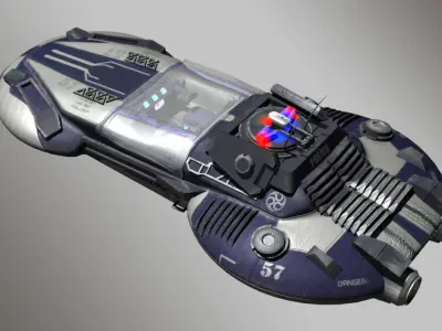 Cyber Police Car Low-poly 3D model