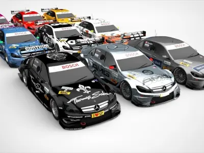 Mercedes Benz DTM 2011 Season Pack Low-poly 3D model