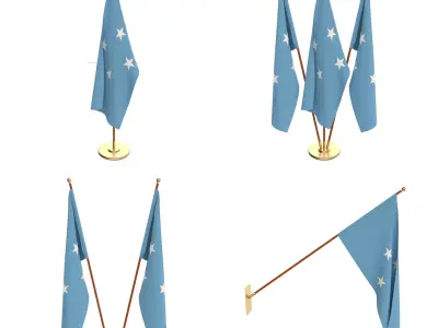 Federated States of Micronesia Flag Pack 3D model
