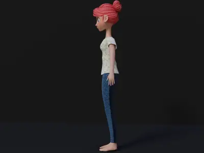 Catoon Woman - FULLY RIGGED Low-poly 3D model