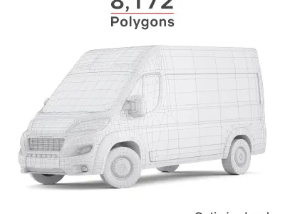 Peugeot Boxer 2014 Low-poly 3D model