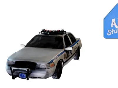 NYPD Police Car Low-poly 3D model