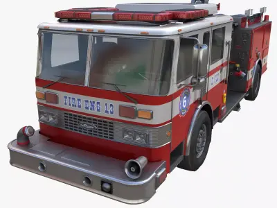 1995 Pierce Arrow fire truck Low-poly 3D model