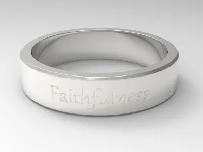 Faithfulness Ring Silver 3D print model
