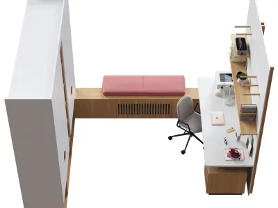 Furniture For Kids Room Set 001 3D model