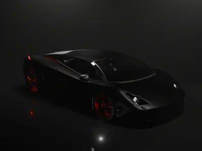 Hiqh Quality Sports Car 3D Model with interior Low-poly 3D model