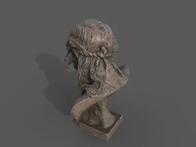 Bust of Christ on the Crucifix Low-poly 3D model