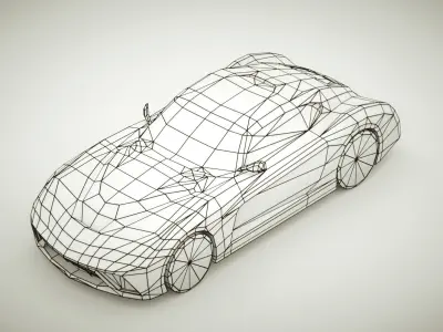 Generic Supercar v10 multicolors Low-poly 3D model