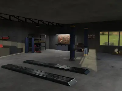 Garage pack Low-poly 3D model
