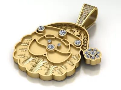 SANTA CLUS FACE PENDANT 3D PRINTABLE MODEL  3D print model