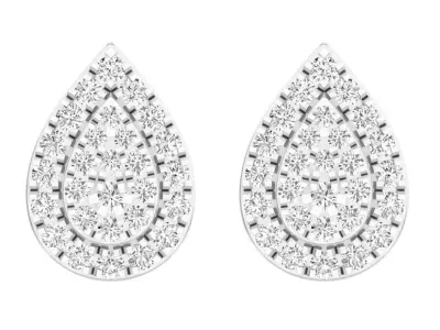 AV 307 Diamond Ladies Pear Shaped Stud Earrings 3D print model