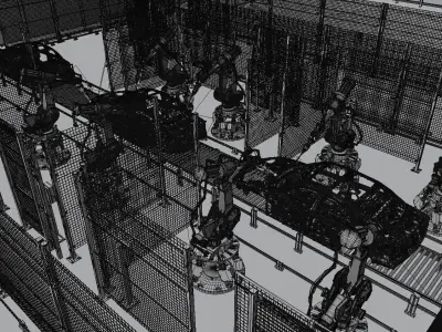 Car Manufacture Rigged Low-poly 3D model