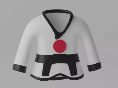 Japanese Karate Uniform Suit 3D model