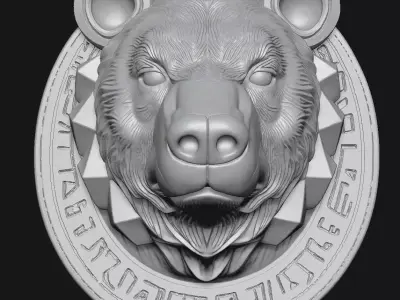 bear sculpture 3D print model shop