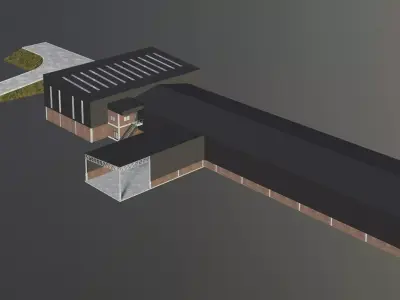 Warehouse with loading area 3D model
