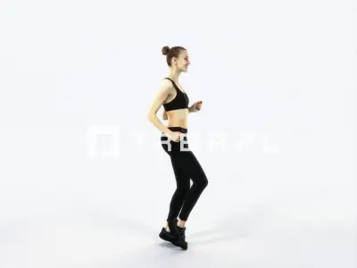 Beauty 03B Running Jogging Sports Woman Low-poly 3D model