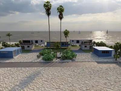 Temporary villa - villa condo - container building 3D model