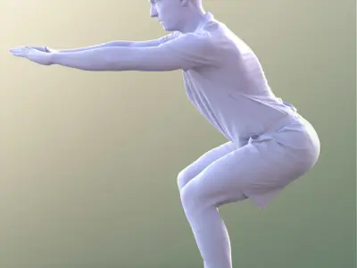 Dan 10484 - Fitness Man Low-poly 3D model