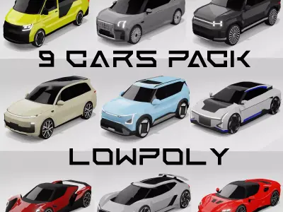 Low-poly car pack