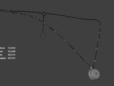 General Ruby Necklace Free 3D model