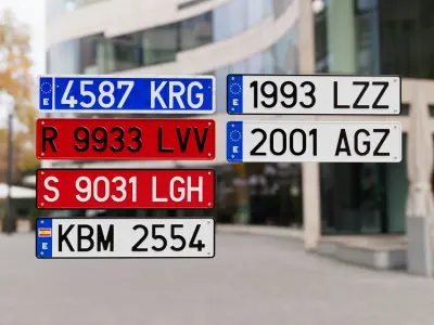 Spain Number Plate Low-poly 3D model