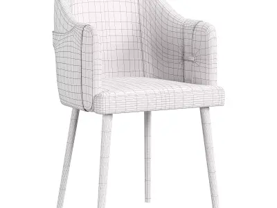 Mid Century Upholstered PU Leather Dining Chair 3D model