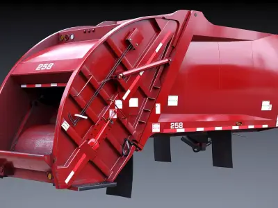 Garbage truck body Low-poly 3D model