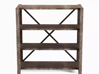 Wide Pottery Shelf 03 Low-poly 3D model