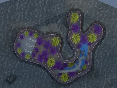  Mountain Drift Map For Mobile - Low-poly 3D model