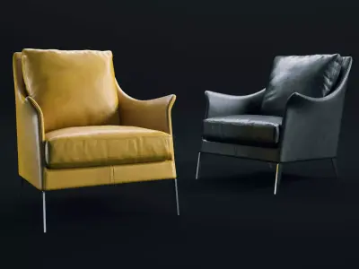 Boss lounge chair leather 3D model