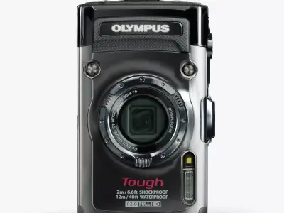 Olympus Tough TG-1 iHS Silver rugged and proof digital camera Low-poly 3D model