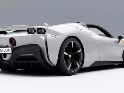 Ferrari SF90 Spider 2021 Low-poly 3D model