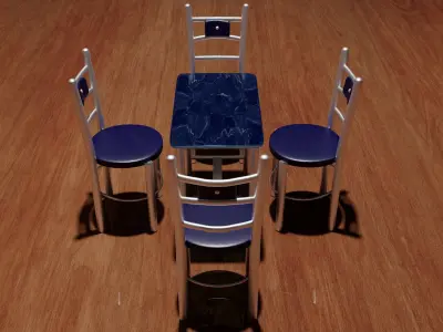 CAFE TABLE CHAIR SET Free 3D model