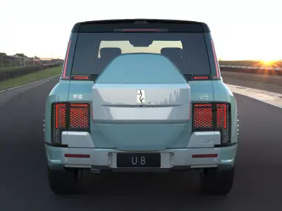 2025 BYD Yangwang U8 with lowpoly interior Low-poly 3D model