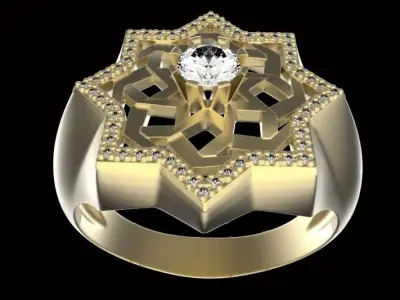 anillo estrella 3D print model