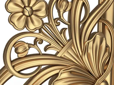 Corner Carved Plaster Molding Decoration 024 Low-poly 3D model