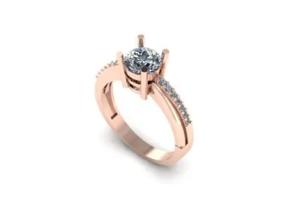 solitair ring 3D print model