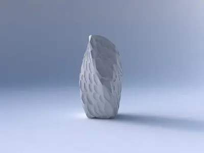 Vase twisted arc quadratic with crystal dents 3D print model