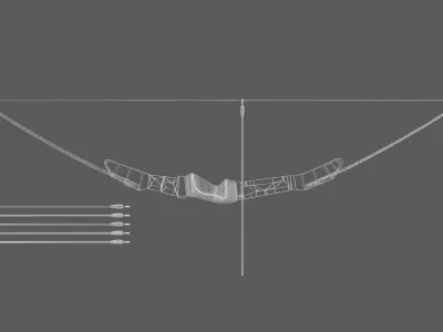Bare Bow and Arrows Archery 3D model