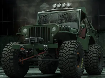 Willys Monster Low-poly 3D model