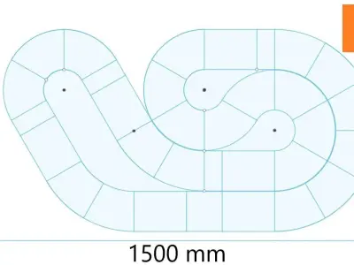 Single Lane Slot Car Track System Free 3D print model
