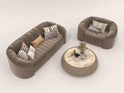 Modern Sofa and Armchair 5 3D model