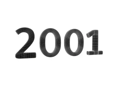 Year Number 2001 v1 003 Low-poly 3D model